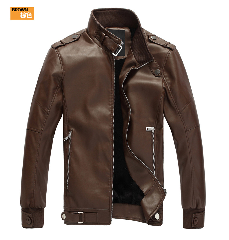 PU Leather Biker Jacket for Men
