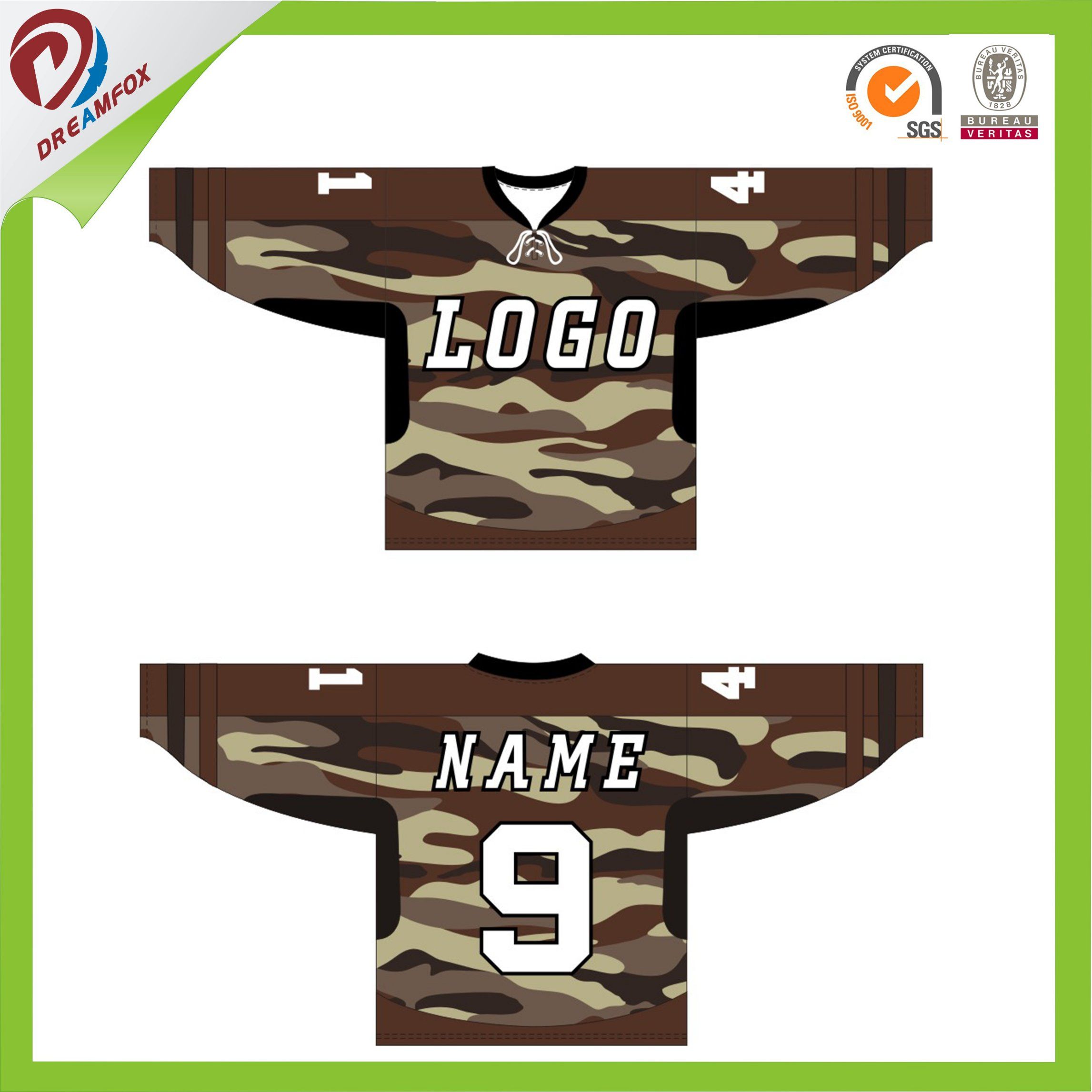 Best Selling Sublimation Blanks Coolmax Camo Ice Hockey Jersey Design Wholesales