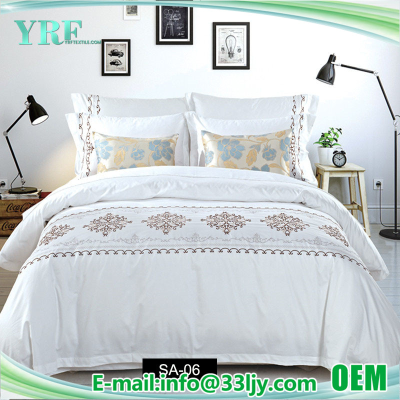 Cotton Plain Hospital White Embroidery Comforter Set