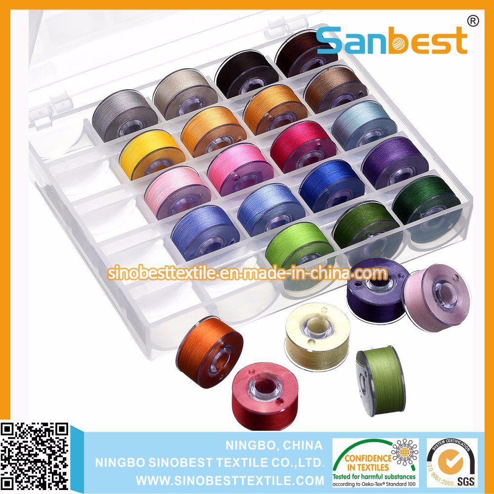 Chinese Factory Spun Polyester Pre-Wound Bobbins Thread