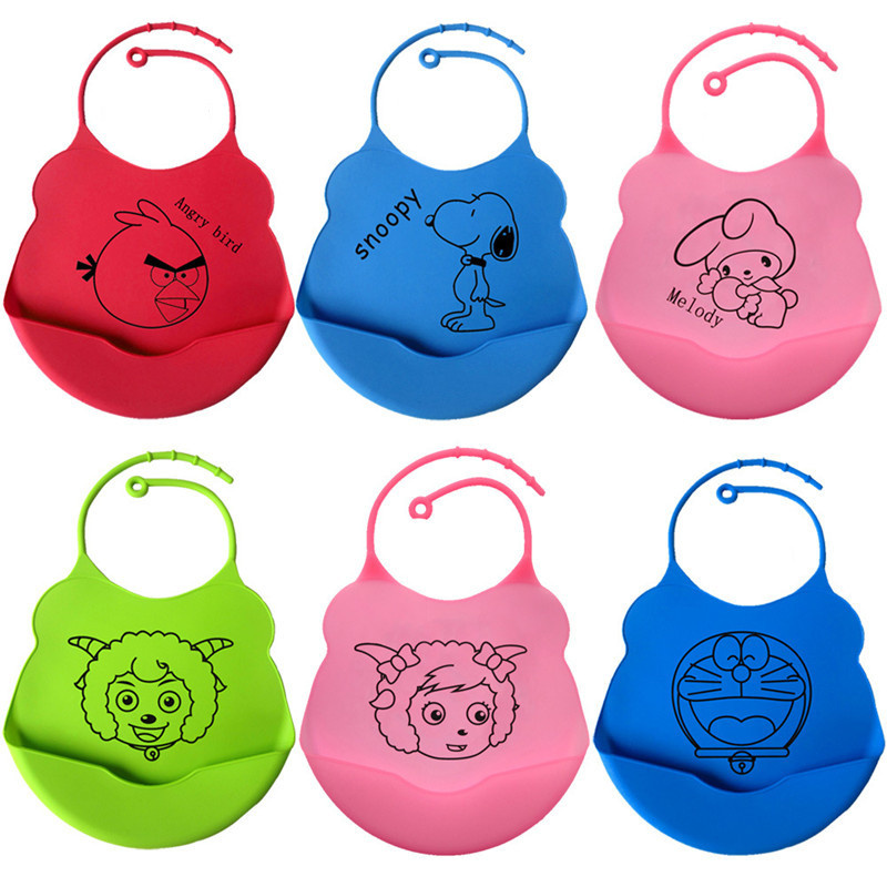 Various Pattern Waterproof Silicone Baby Bibs