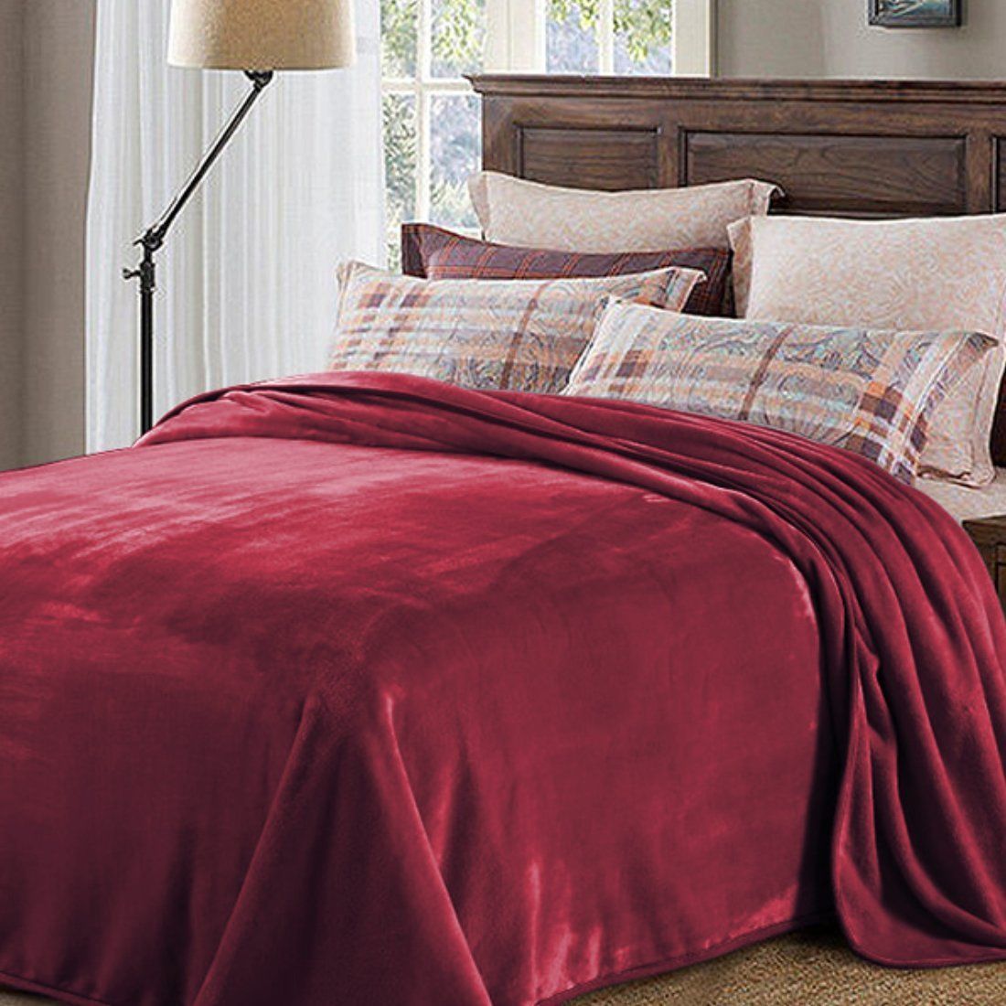 Lightweight Cozy Plush Microfiber Solid Blanket
