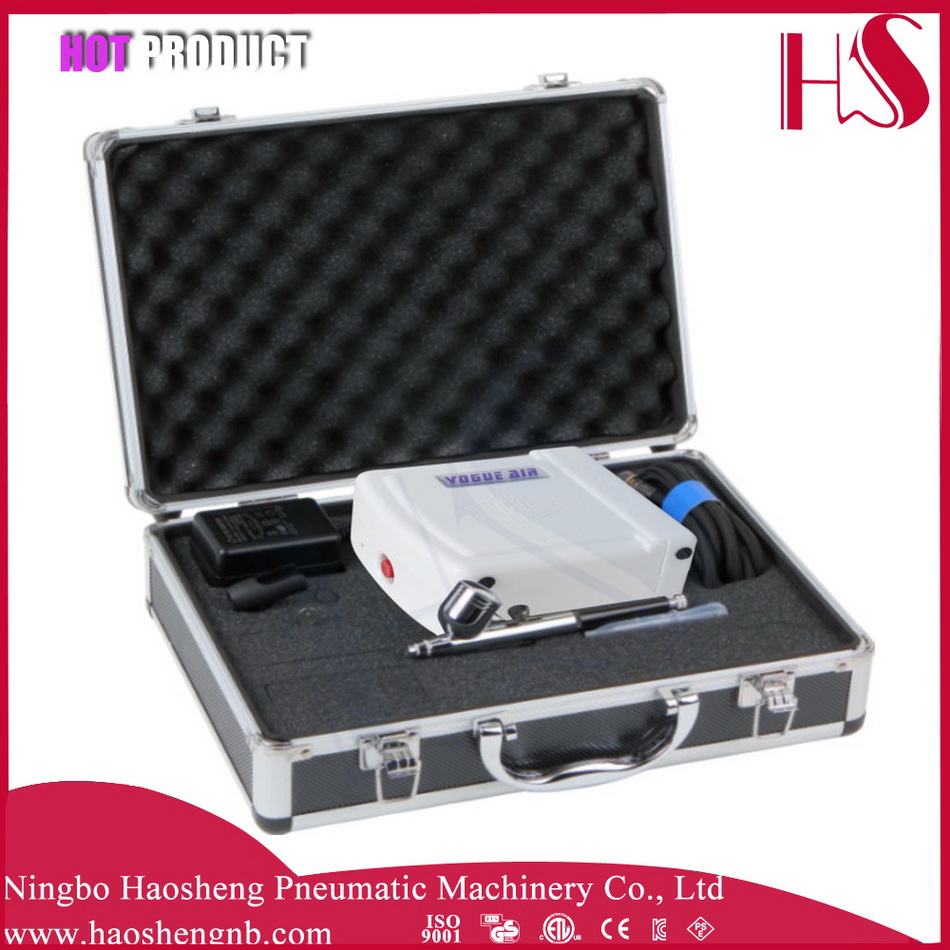 HS08AC-Ska Complete Gravity Dual-Action Airbrush Set Kit Air Compressor Hobby Cake Tattoo