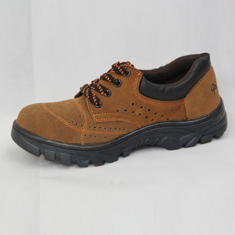 Industroal Suede Leather Safety Shoes (Brown)