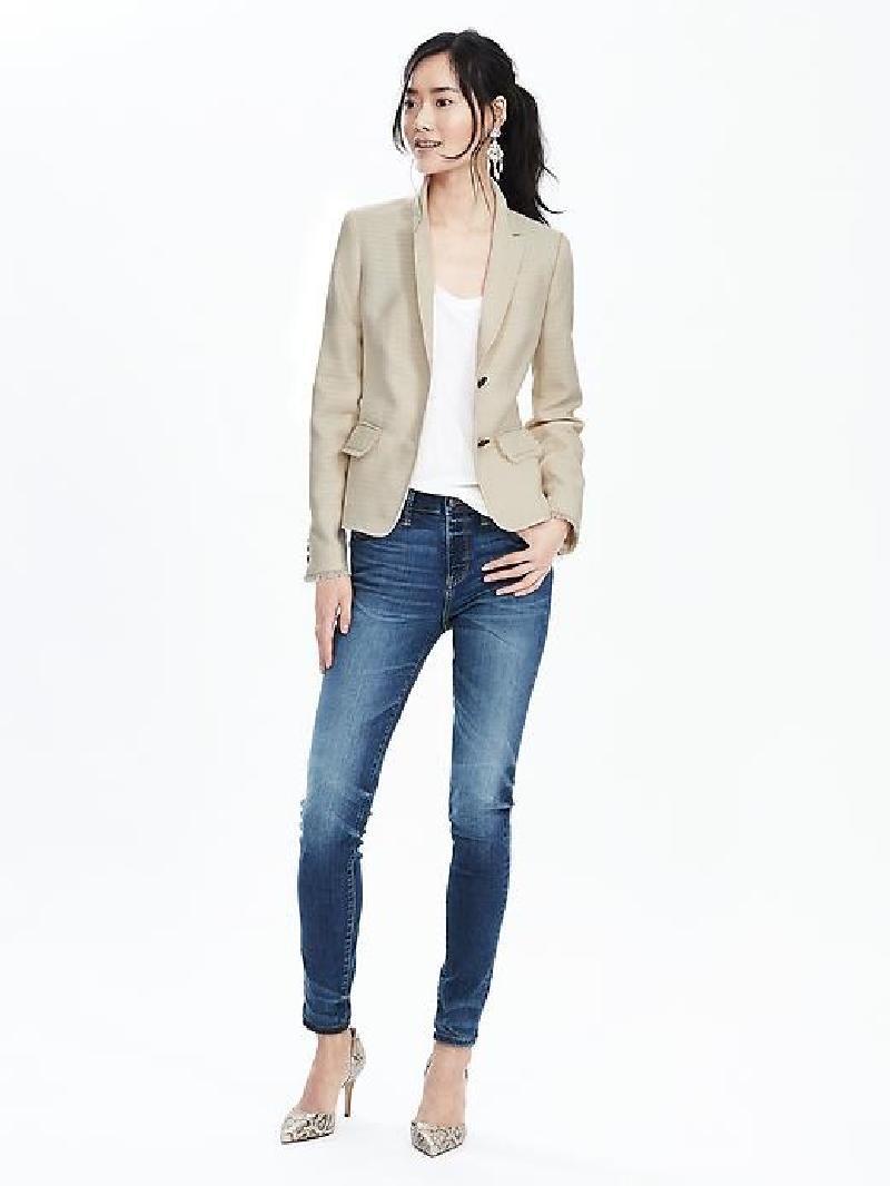 Two Button Fashion Design Ladies Casual Suit Jacket