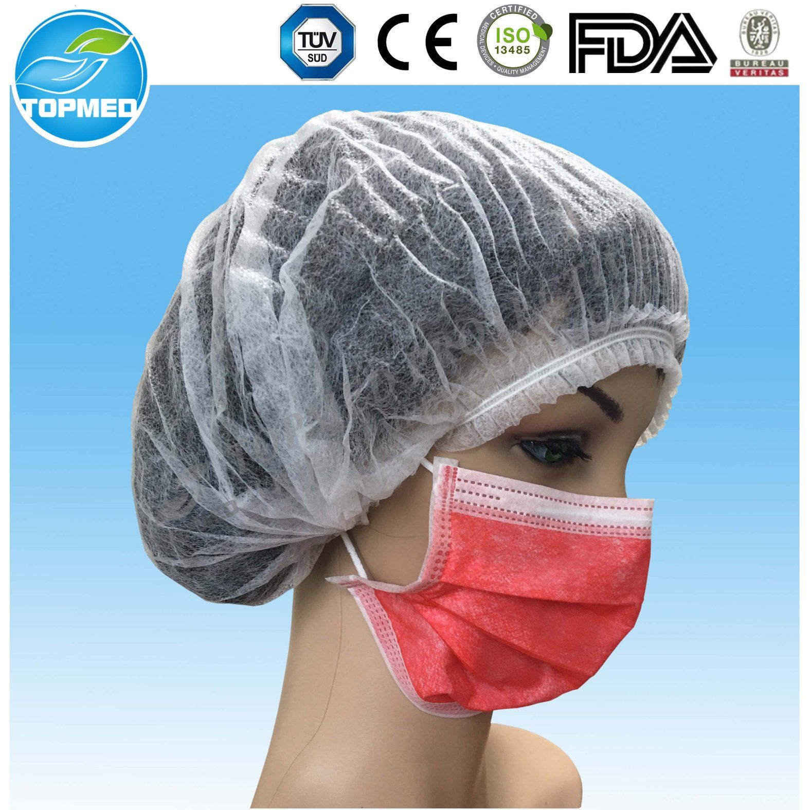Ce&ISO Nonwoven Face Mask, 3ply Medical Face Mask with Round Loop