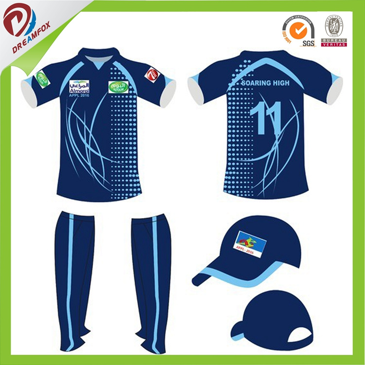 Custom Sublimated Cricket Wears Cricket Uniforms with Jerseys and Trousers
