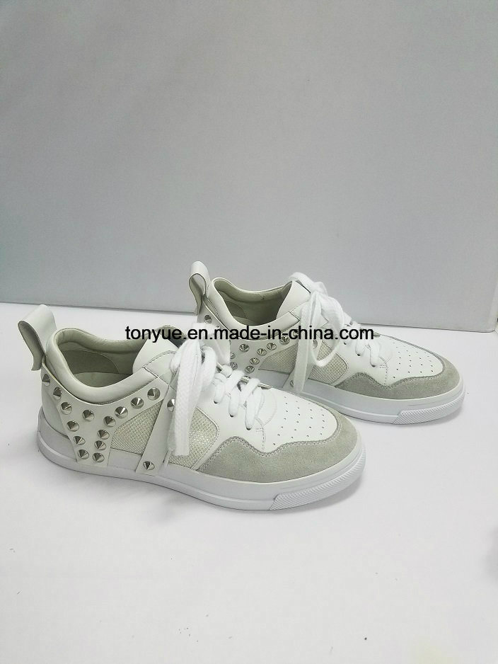 Lady Leather Stitching Casual Shoes