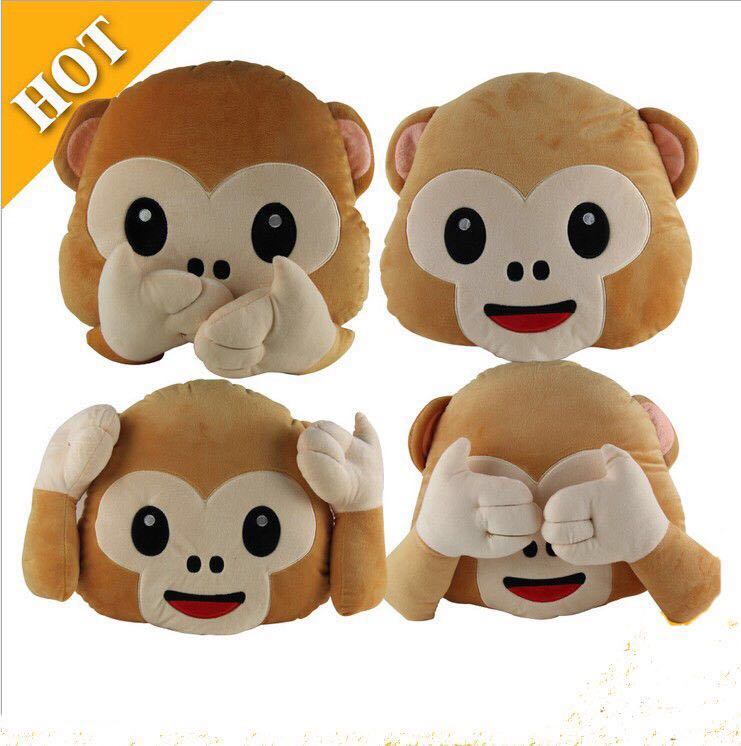 New Emotiocon Stuffed & Plush Monkey Toy Emoji Pillow