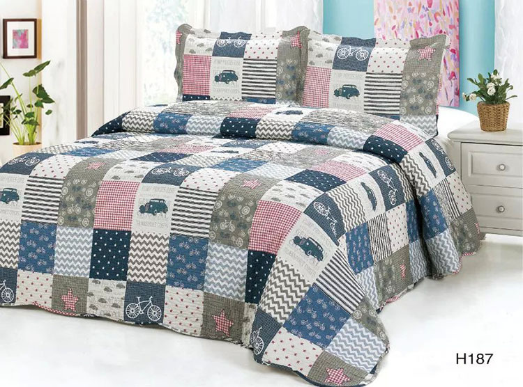 Customized Prewashed Durable Comfy Bedding Quilted 1-Piece Bedspread Coverlet Set for 68