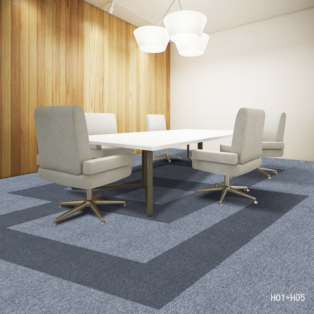 River (J&H) - 1/10 Gauge Polypropylene Bcf Flat Loop Jacquard Carpet Tile with Bitumen Backing