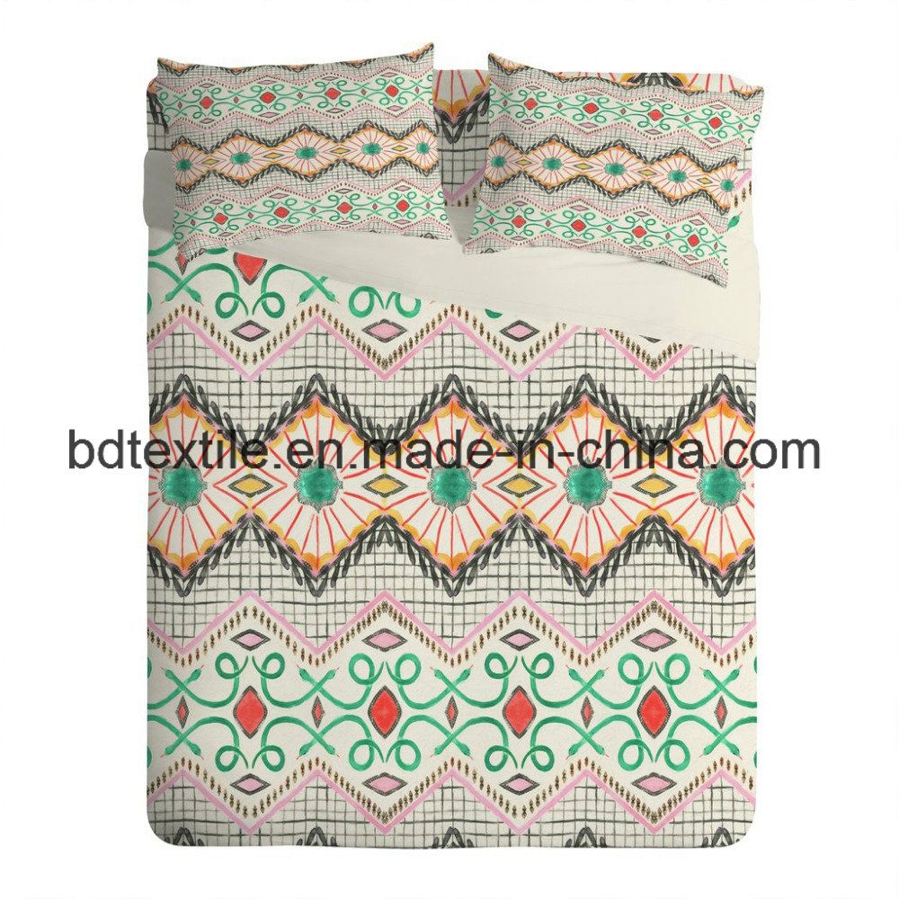 75dx150d 100% Polyester Microfiber Pigment Printed Fabric for Bed Sheet