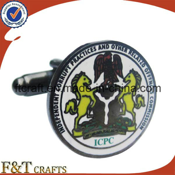 Customized Black Nickel Plating Enamel Paint Cufflinks