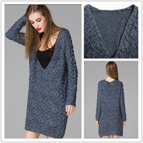 2015 Newest High-End Custom V-Neck Pullover Knitted Sweater