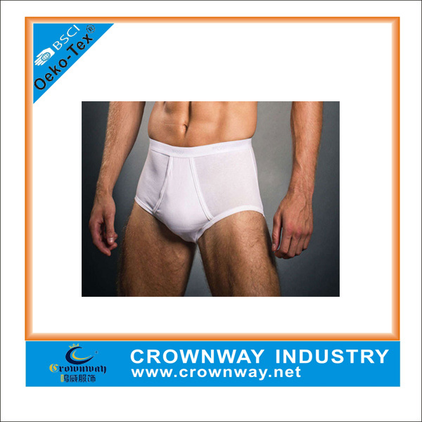 Plain White Mature Men Sexy Underwear Boxer Briefs