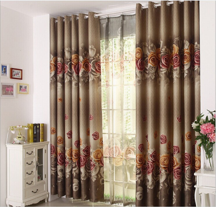 European Style Curtain One Side Print Curtain (MM-133)