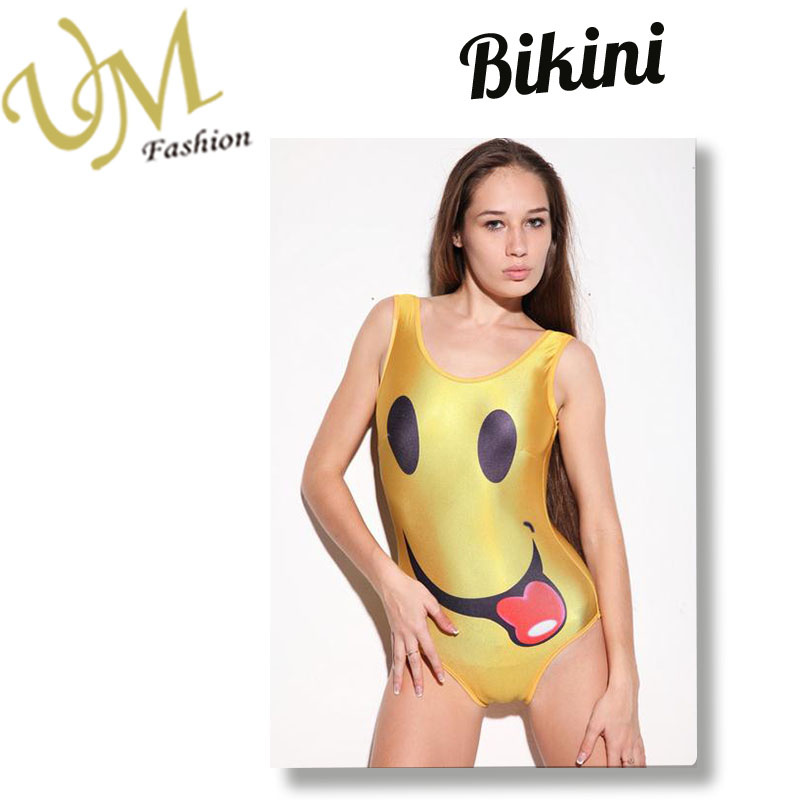 Smile Face Printing New Style One Piece Bikini Swimwear Swimsuit