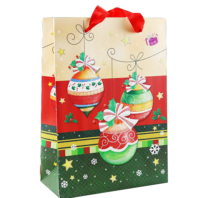 Xmas Snow Design Advertising Paper Bag for Christmas Candy Package