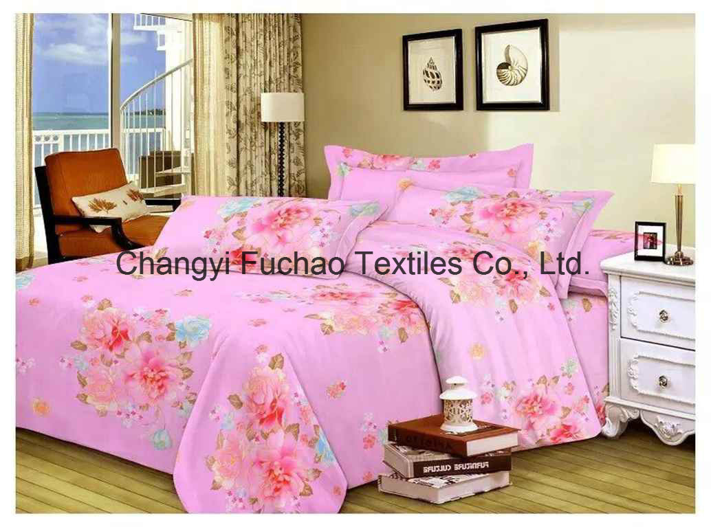 Poly/Cotton Material Printed Bedding Set Manufacture Bed Sheet