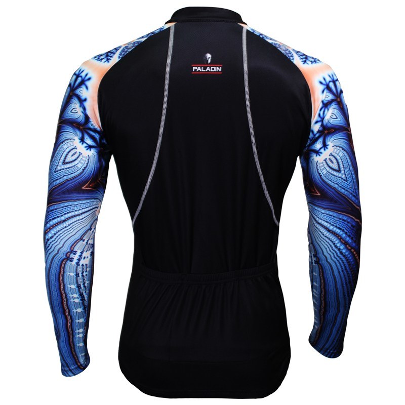 Cool Blue Tops Men's Long Sleeve Breathable Cycling Jersey