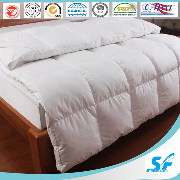 White Plain Cheap Goose Duck Down Alternative Queen Bed Comforter