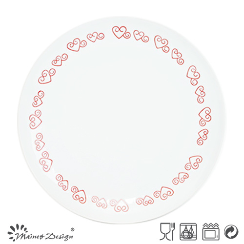 Simple Silk Screen Love Heart Homestyle Dinner Plate