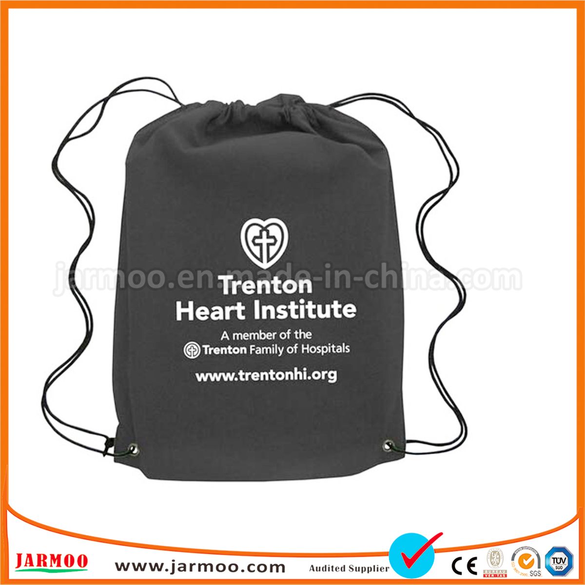 National Flag Design Polyester Drawstring Bag