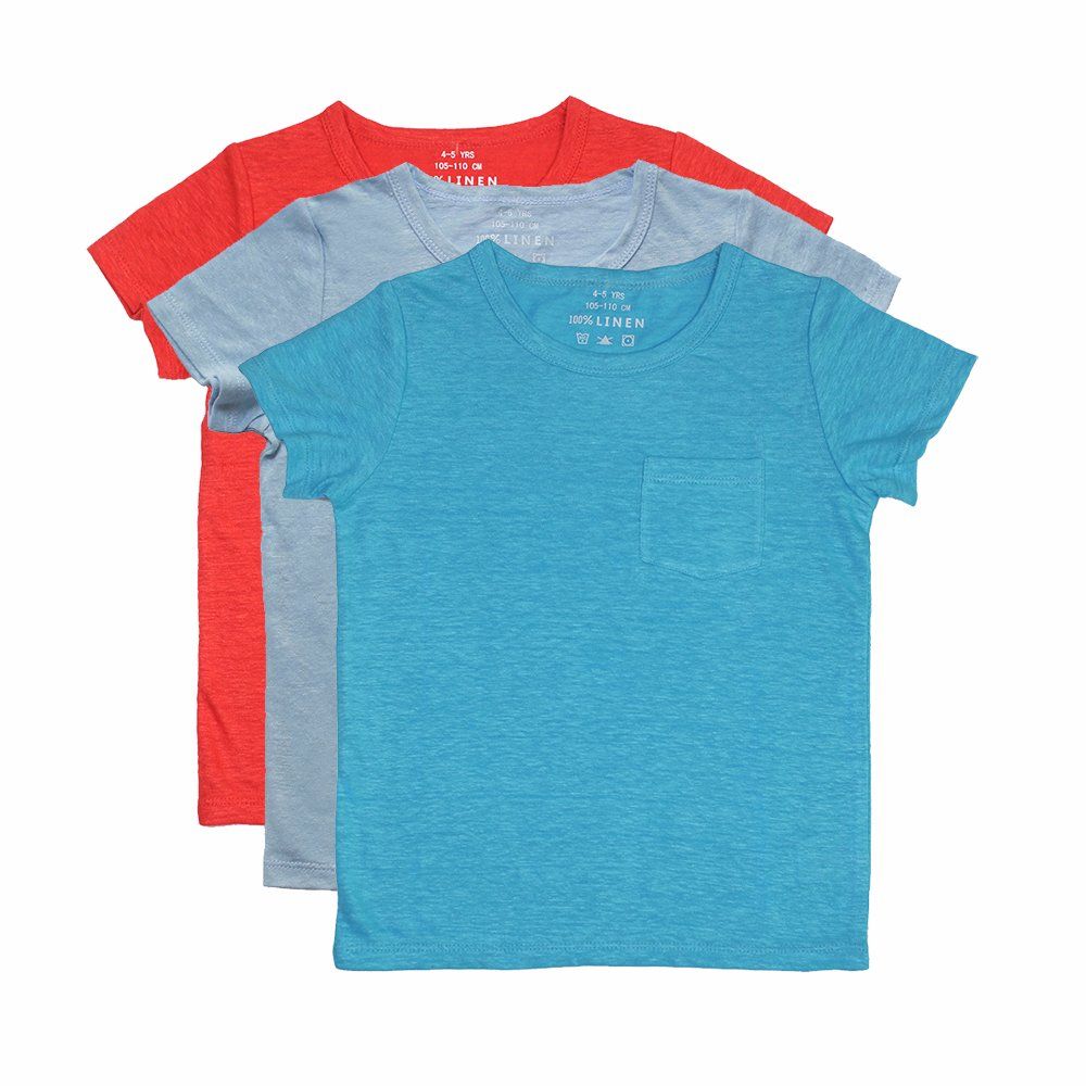Sheep Run 100% Linen Children's T-Shirts for Summer