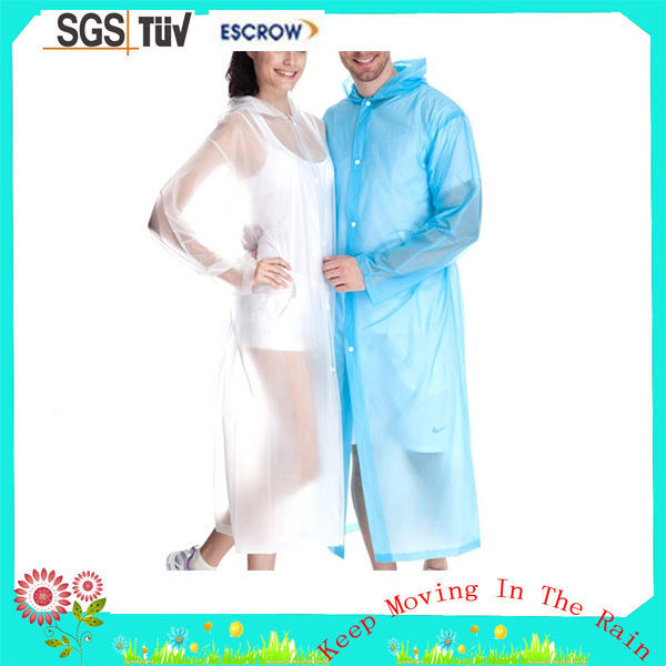 Promotion Safety Raincoat Reflective Transparent PVC Raincoat for Adult