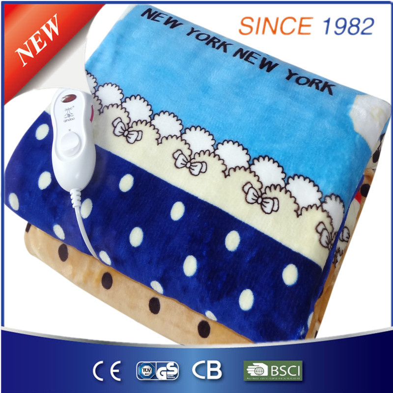 100W Comfortable Fleece Electric Under Blanket with Non-Polar Switching