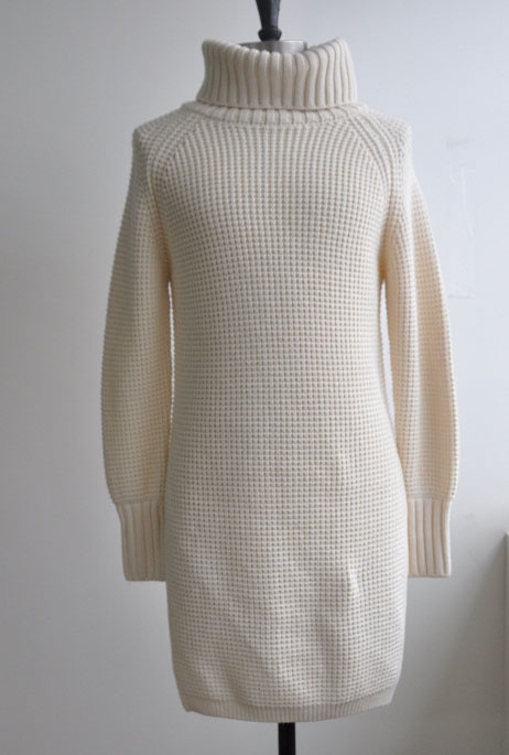 Whosale Open Fork Long Sleeve Turtleneck Long Knitwear