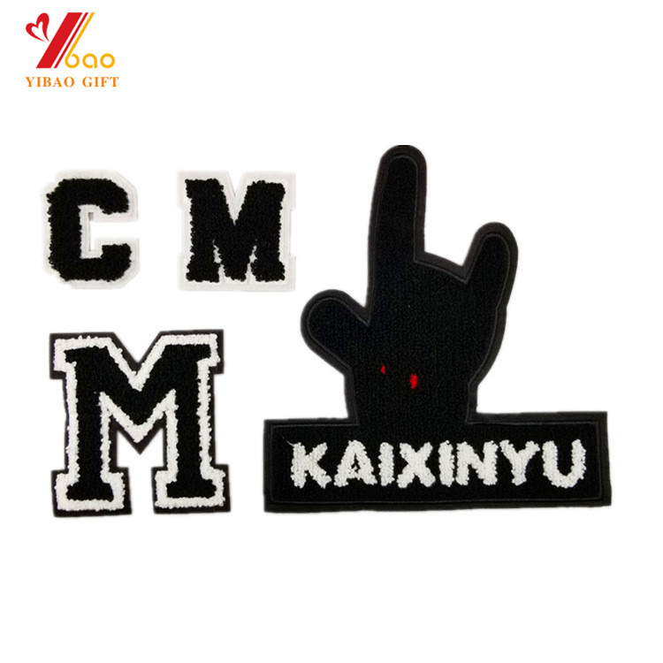 Custom Chenille Patches Embroidery Border Number and Letters Design Cloth Sew on Garment Patch (YB-e-044)