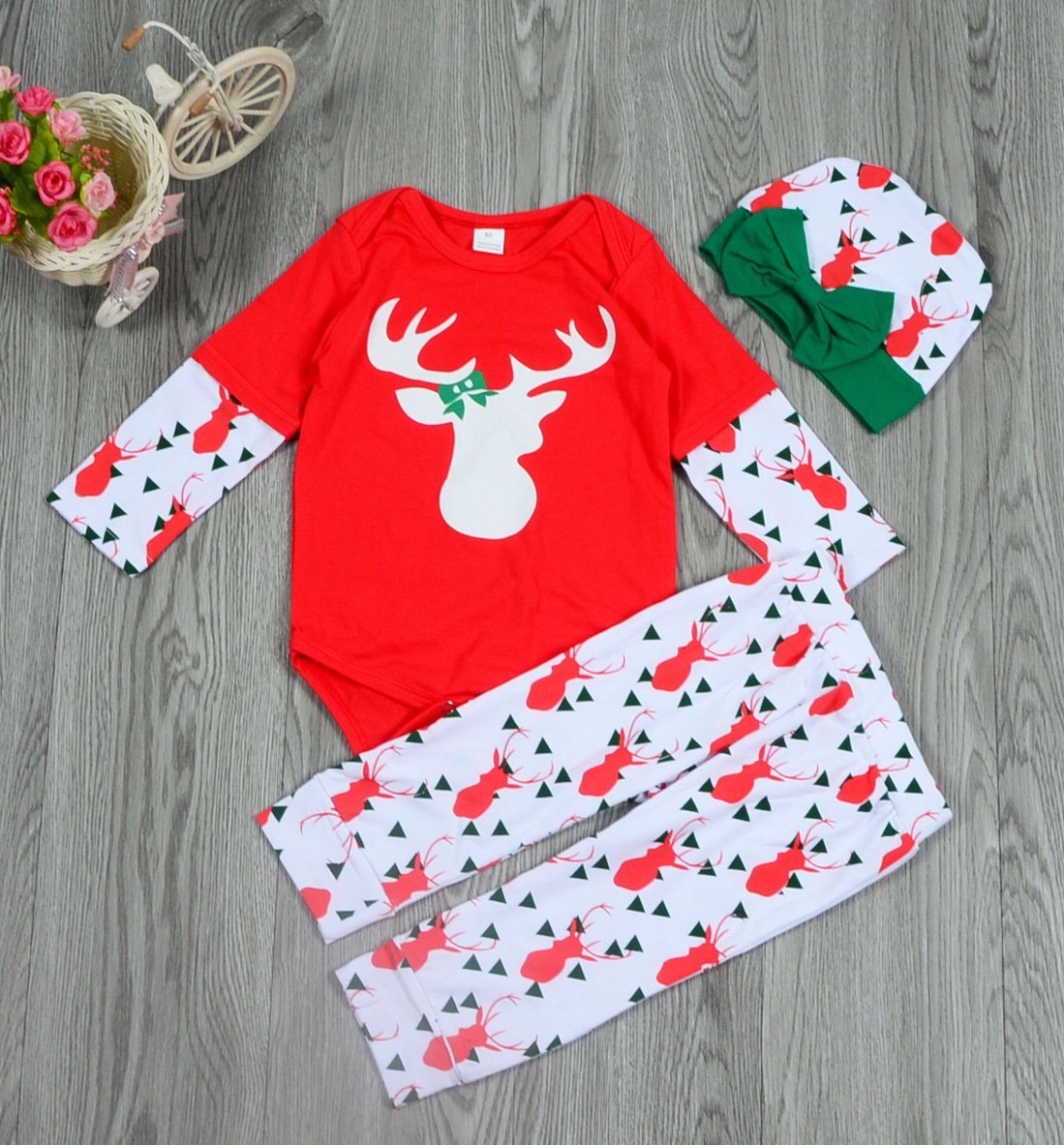 Baby Kids Girl Christmas Romper Jumpsuit Outfits Costume