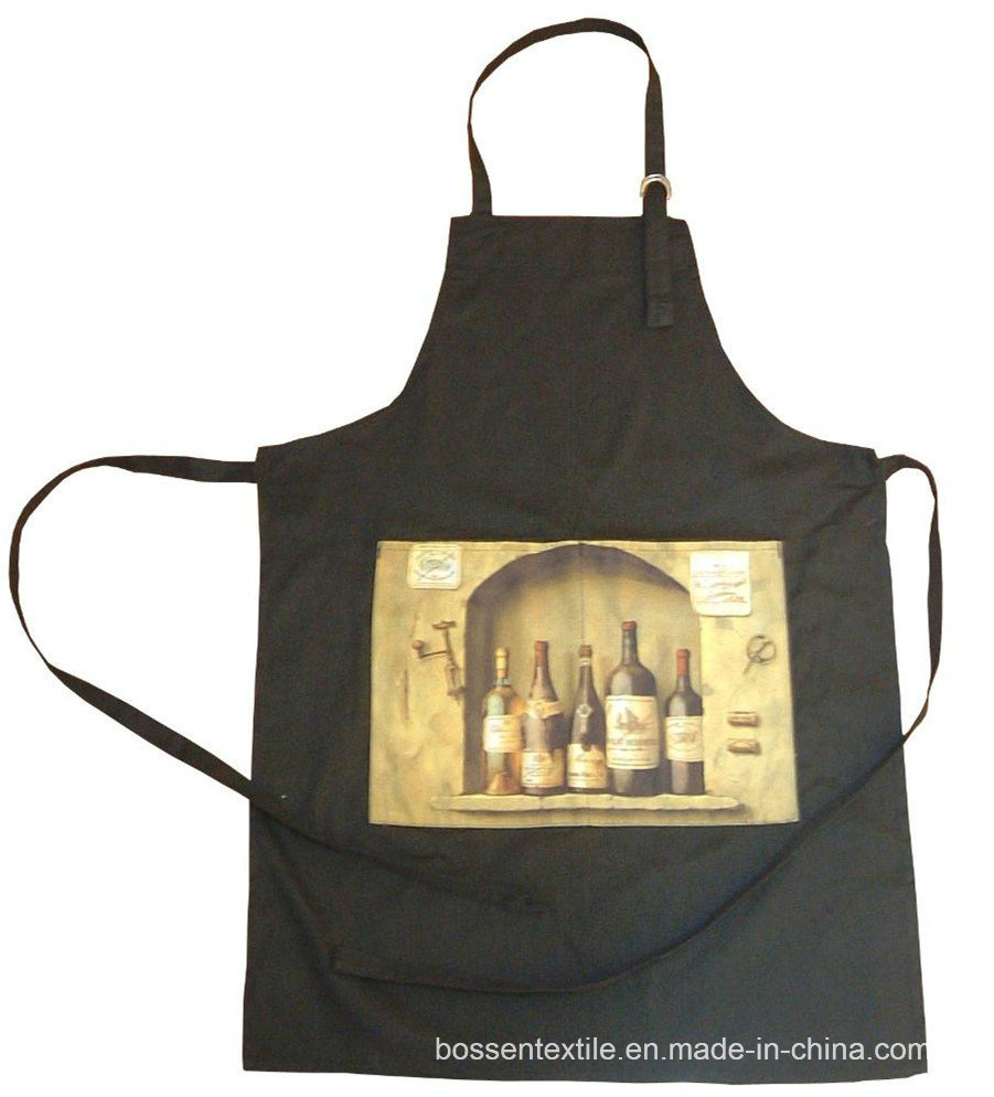 Factory Produce Custom Logo Printed Cotton Cooking Promotional Bib Apron