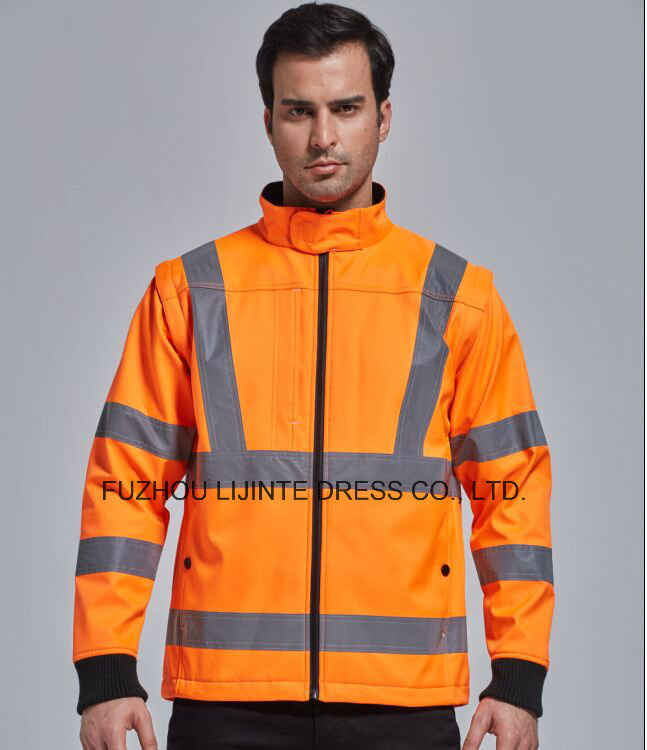 2017 High Visibility Safety Softshell Jacket Workwear