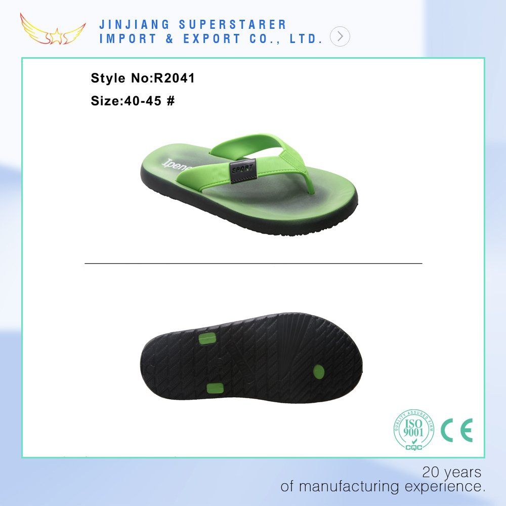 Green Color Men Flat EVA Flip Flops Slipper