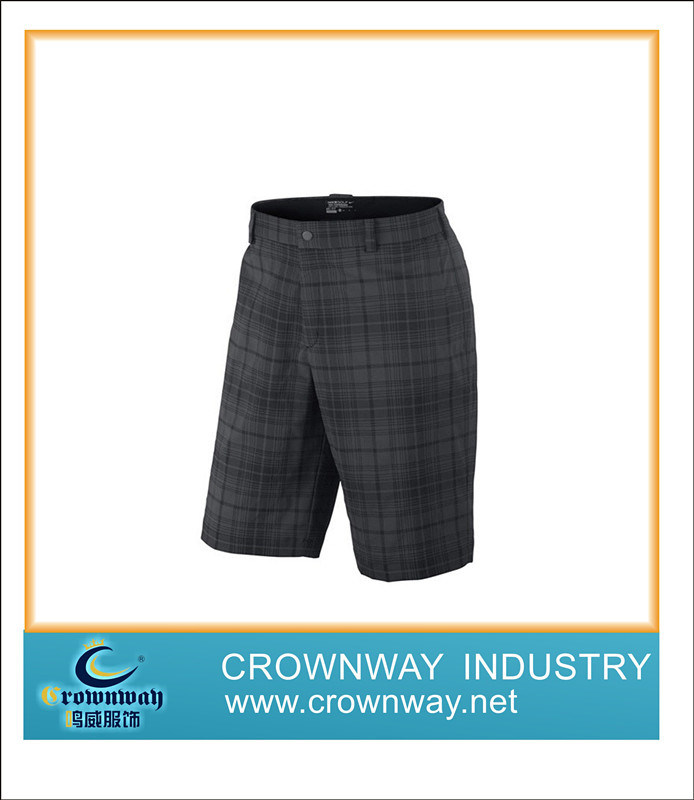 Straight Cut Checkered Short for Men Playing Golf
