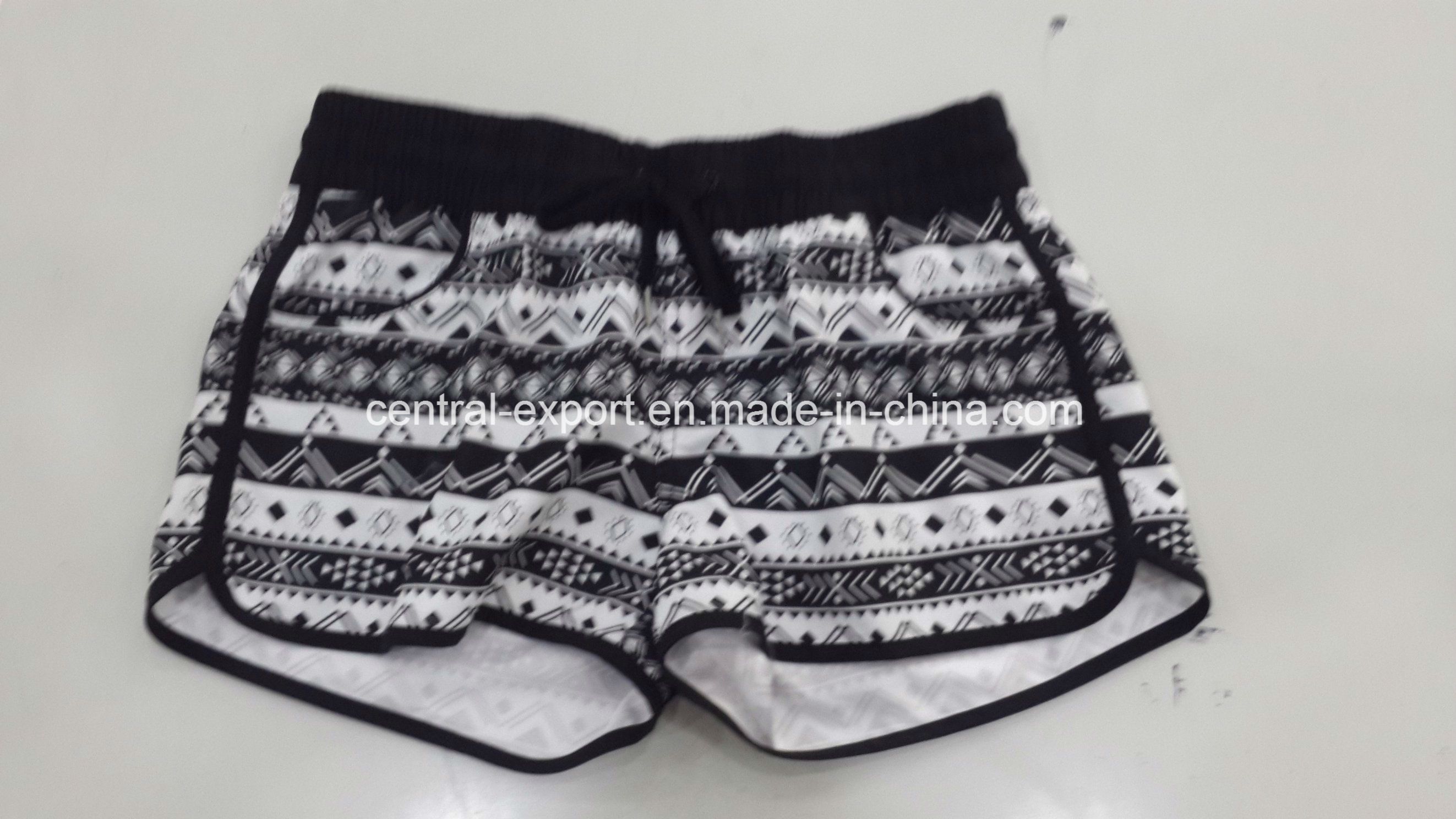 Oeko-Tex Full Elastic Waist Polyester Patterned Lady Board Short Swimwear