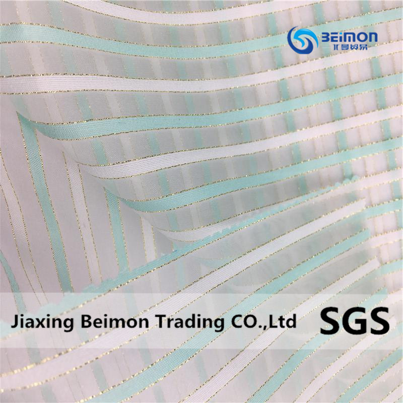 100%Polyester Yarn-Dyed Multicolor Stripe Organza