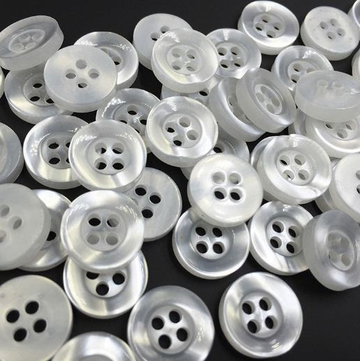 Colorful Pearl Buttons Resin Material, with 4-Hole, Customized Logo