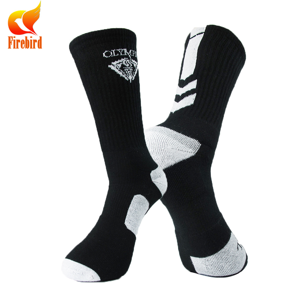 Wholesale Custom Cotton Men Basketball Sports Non-Slip Socks