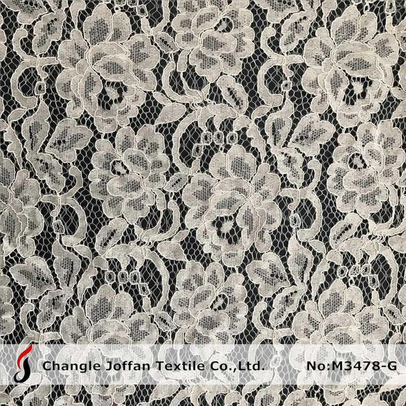 Knitting Fabric Flower Cotton Lace for Bridal Dresses (M3478-G)