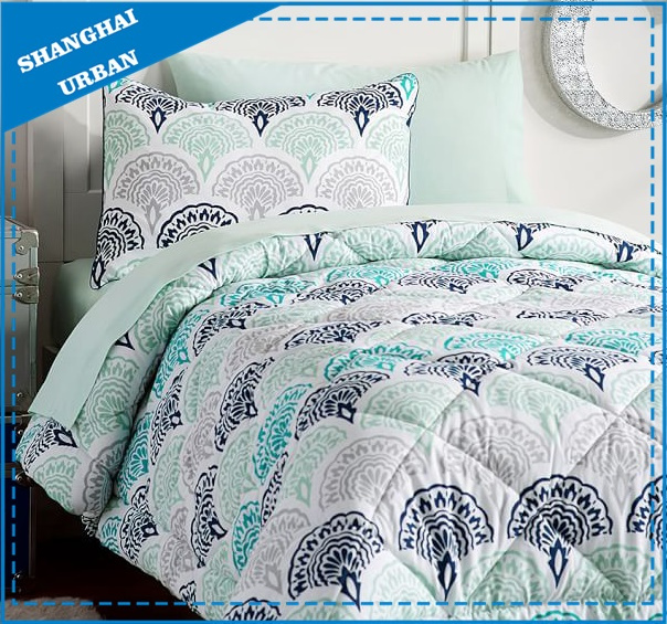 3 Piece Scallop Pattern Cotton Comforter Set