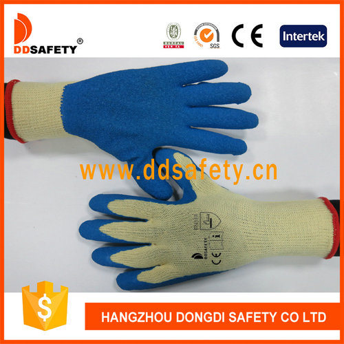 Ddsafety 2017 Cotton with Polyester Liner Crinkle Latex Gloves