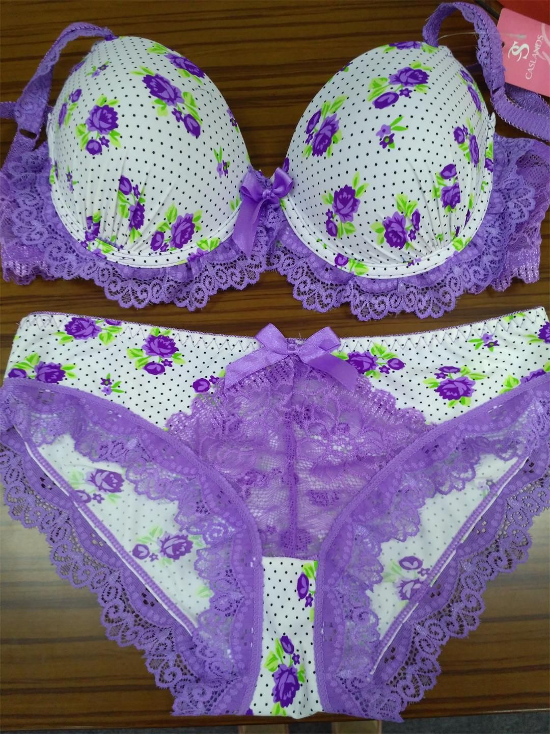 Floral Print Bra and Panty Set (CS05585)