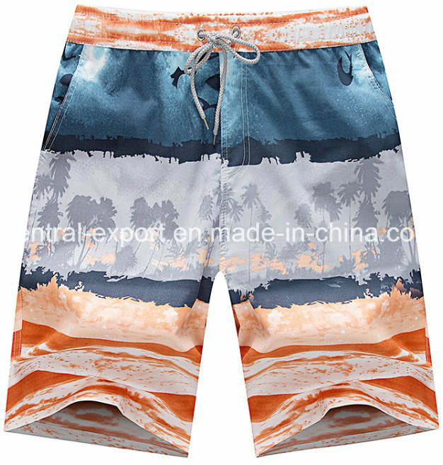 Oeko-Tex Full Waist Polyester Patterned Men Board Short Swimwear