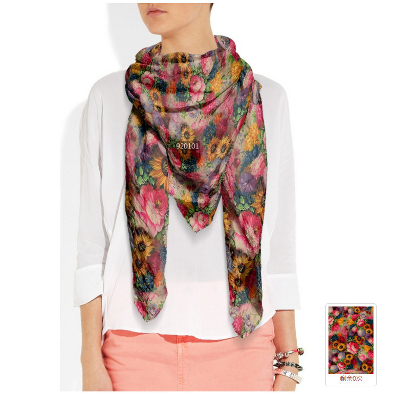 Sunflower Pattern Design Silk Scarf