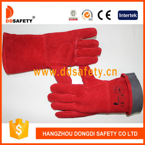 Red Cow Split Welder Safety Gloves Dlw615