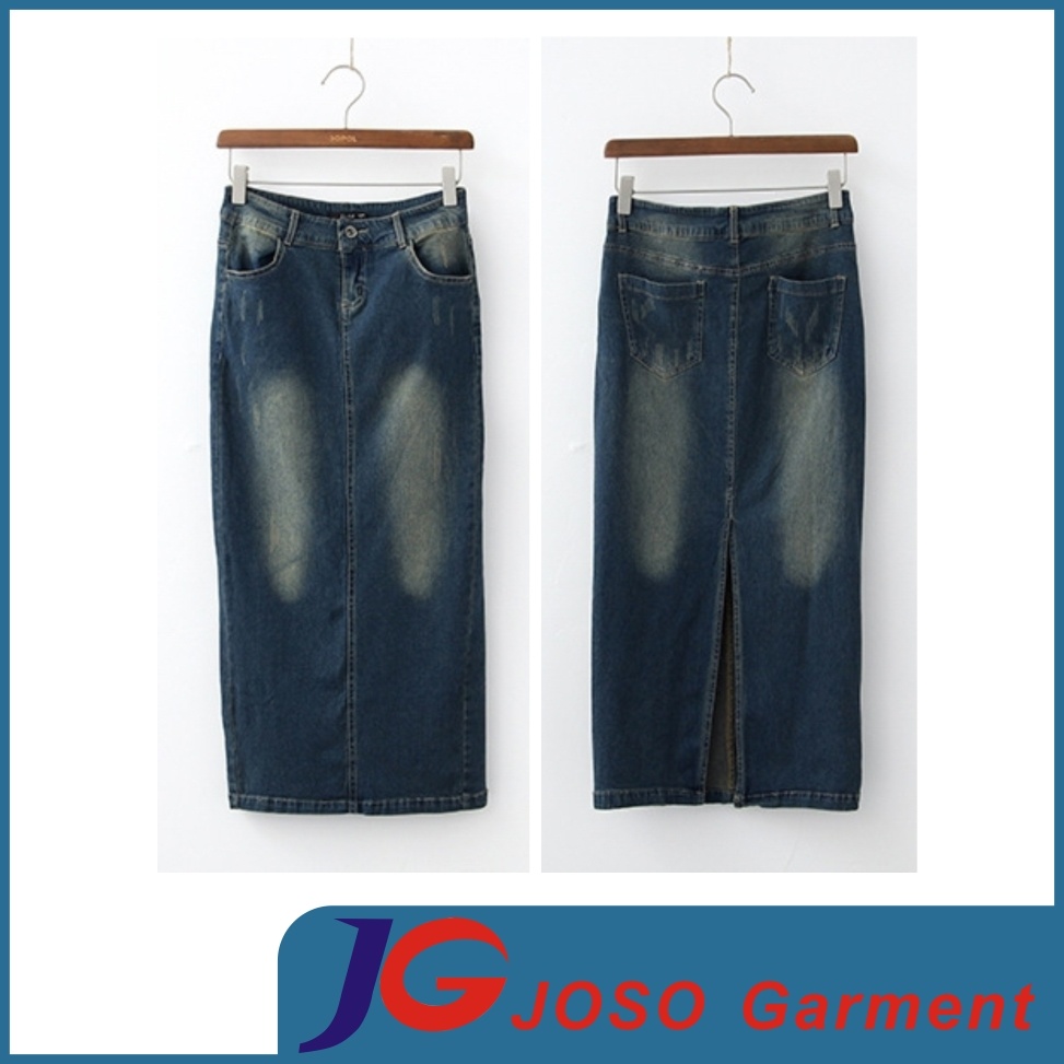Ladies Denim Long Skirt Chinese Supplier (JC2061)