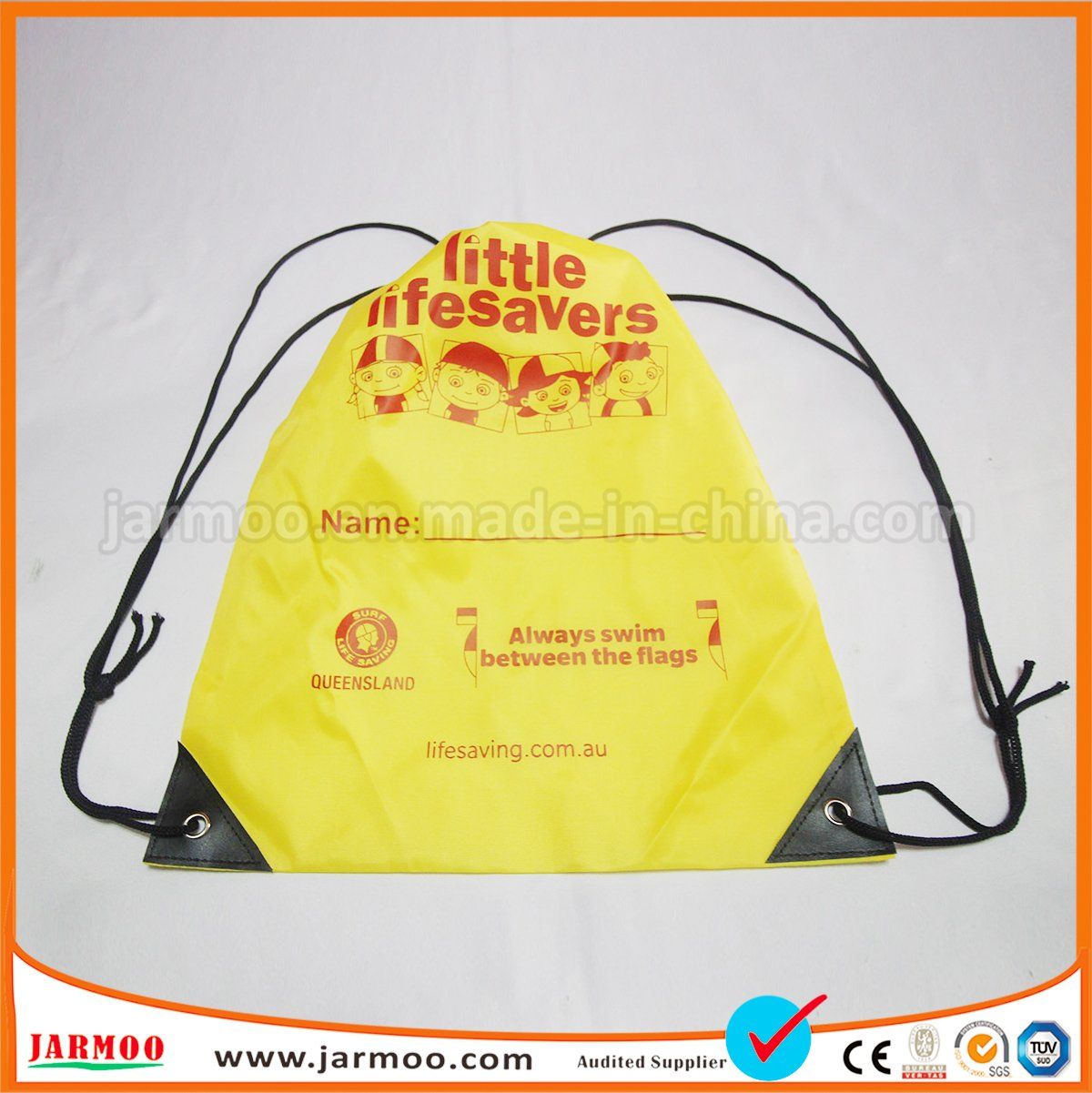 Cheap Yellow Simple Design Waterproof Drawstring Bag